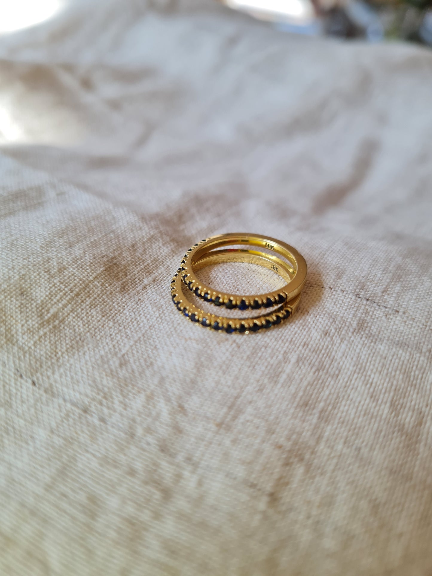 Anillo Medio Cintillo Zafiro