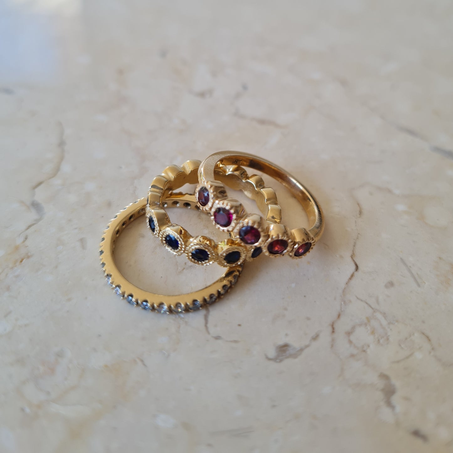 Anillo Burbujas Granate