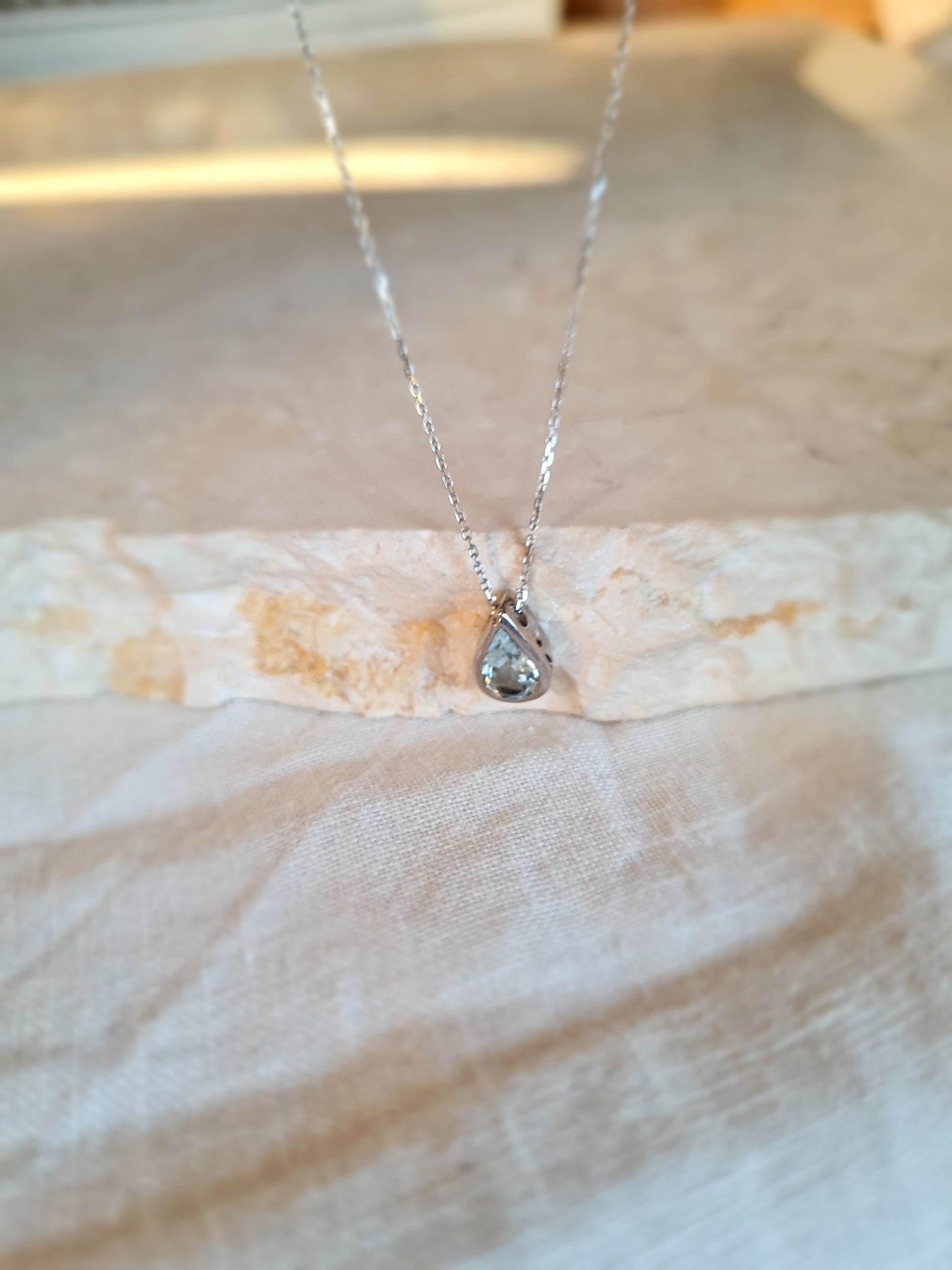 Colgante gota Aguamarina