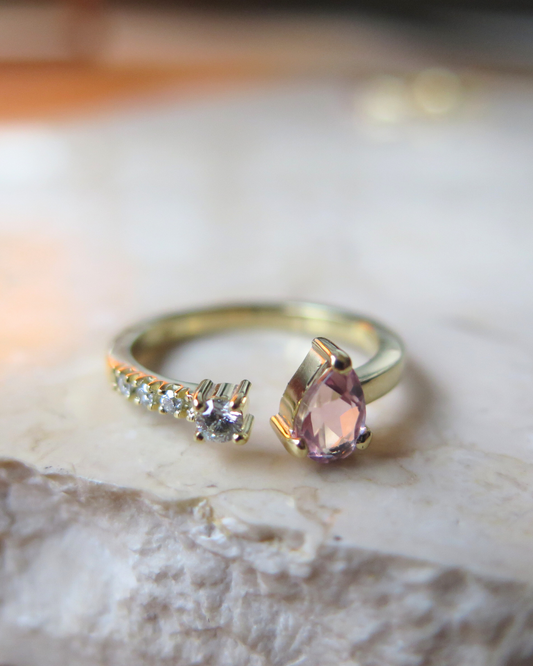 Anillo Segovia Zafiro Rosa