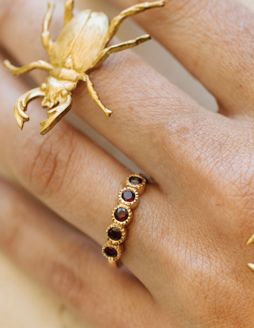 Anillo Burbujas Granate